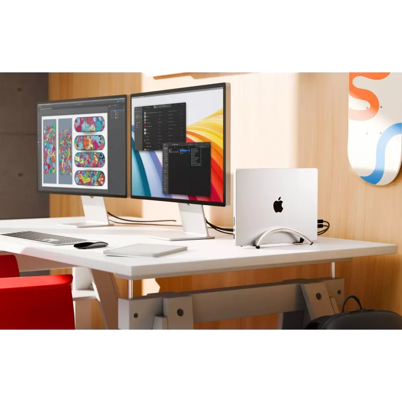 Twelve South BookArc Flex vertikālais klēpjdatora statīvs MacBook - hromēts