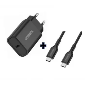 OtterBox EU sienas lādētājs USB-C 30W ar USB-C uz USB-C kabeļa komplektu