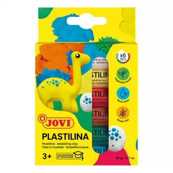 JOVI Plastilina Modelēšanas māls Asorti 6 Krāsas 15g Katra 90g Kopā
