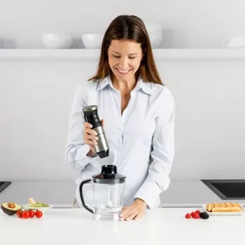 Taurus Bapi 1500 Luxe XL Plus rokas blenderis, 1500W, 20 ātrumi, nerūsējošais tērauds, 800 ml trauks, 1 L smalcinātājs, putotājs