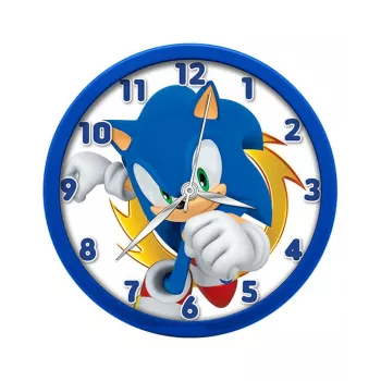 KIDS Sonic The Hedgehog sienas pulkstenis 25 cm apaļš plastmasas analogais kvarcs daudzkrāsains
