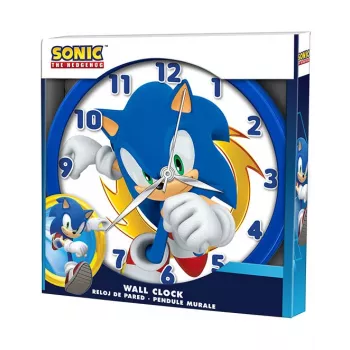 KIDS Sonic The Hedgehog sienas pulkstenis 25 cm apaļš plastmasas analogais kvarcs daudzkrāsains