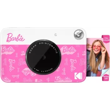 KODAK Printomatic Barbie Edition Instant Digital Camera 5MP + 5 Sheets ZINK Photo Paper Pink