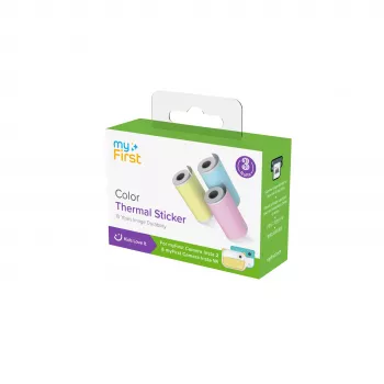 myFirst Camera Insta Wi Thermal Sticker Paper Refills - 3 ruļļi (rozā, zila, dzeltena) - 9m kopā