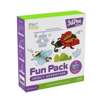 myFirst 3dPen Make Filaments Fun Pack Insect Adventure - Radošais komplekts 3D pildspalvai: 5 veidnes, 17 PCL pavedieni (34 m), atvelkamās mašīnas modulis, termoplastiskā plāksne