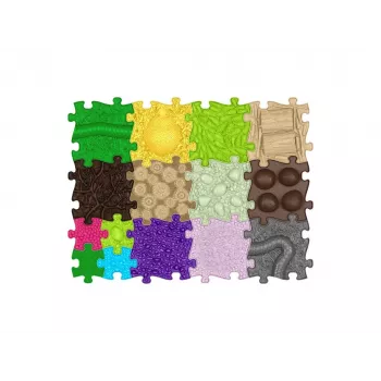 MUFFIK Orthopedic Sensory Mat Set 15-in-1 Interlocking Puzzle Tiles for Valgus Foot Correction, 15 Pieces, Multi-Colored