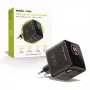 Mobile Origin 65W GaN Lādētājs PW3 USB-C Izvelkams Kabelis 65cm + USB-A Melns
