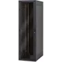 TRITON 19 collu grīdas skapis 18U 600x600mm Melns ar rūdīta stikla durvīm, kravnesība 800 kg