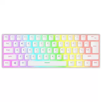Rampage Radiant K11 60% mehāniskā spēļu tastatūra, balta, Blue slēdži, RGB