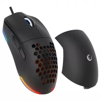 Rampage BLINK Vadu USB spēļu pele, 12800 DPI, RGB, optiskais sensors, melna