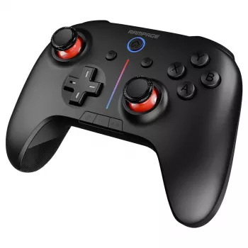 Rampage Hydra Pro Pad Wireless RGB 2.4G Hall Effect Controller ar magnētiskajiem sprūdiem, melns