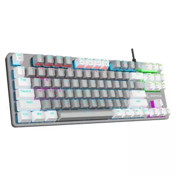 Rampage Snug RGB KRGD Blue mehāniskā spēļu tastatūra, Tenkeyless, Pelēki-Balta