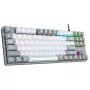 Rampage Snug RGB KRGD Red Mechanical Gaming Keyboard, White-Grey, 60% Layout, Wired USB-C
