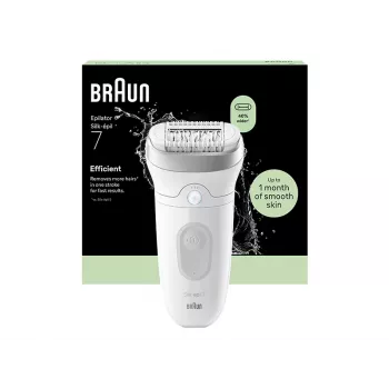 Braun Silk-épil 7 SE7-011 Epilators Sudrabs/Balts