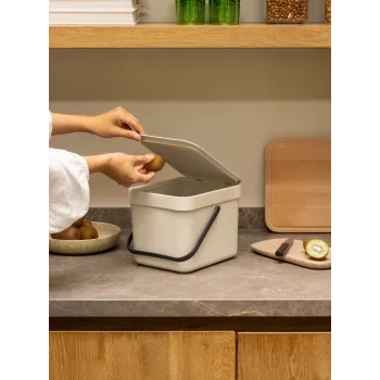 Brabantia Sort & Go atkritumu tvertne Soft Beige 6 L
