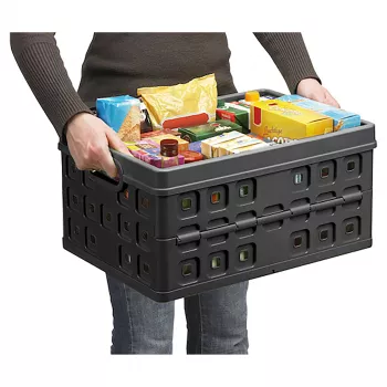 Helit Klappbox Square H6180295 46L Salokāma Uzglabāšanas Kaste Pelēka/Melna
