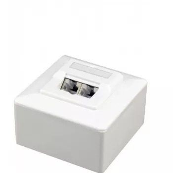 Gembird Cablexpert MWS-2S6-01 Strāvas kontaktligzda ar RJ45 Cat.6 sienas paneli balta