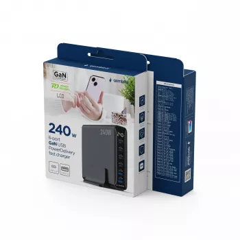 Gembird TA-UC-2A4C-PD240-01-BK 6-Port USB Lādētājs 240W GaN Melns