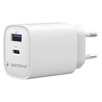 Gembird TA-UC-1A1C-PD45-01-W 45W USB-C PD sienas lādētājs balts