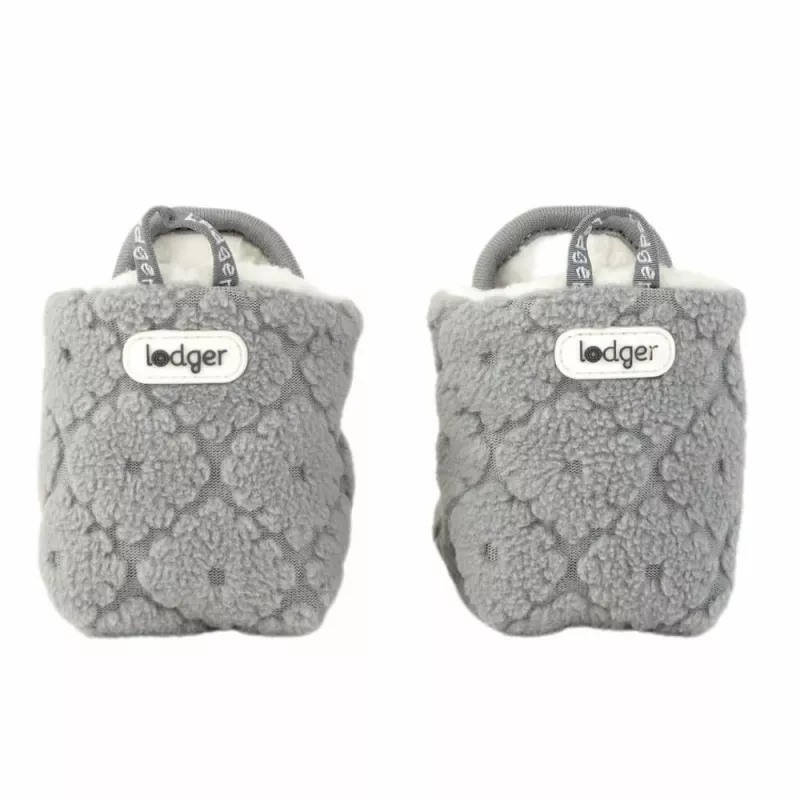 Lodger Fleece Drizzle Baby Booties with Anti-Slip Sole Grey 6-12 Months