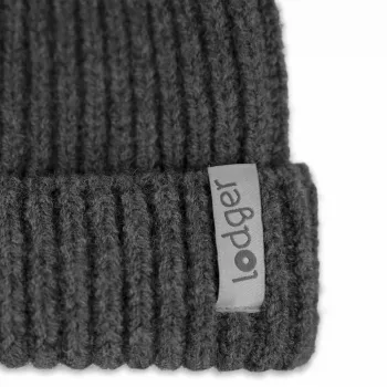 Lodger 100% Merino vilnas mazuļa cepure Graphite Pigeon 3-6 mēneši