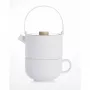 Bredemeijer Umea Tea-for-One komplekts balts ar bambusa vāku