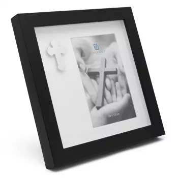 Zilverstad PhotoFrame with Cross 10x15 Portrait Metal Silver