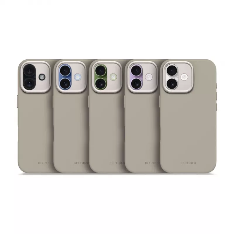 Decoded AntiMicrobial Silicone aizmugurējais vāciņš iPhone 17 MagSafe saderīgs, mīksts taupe