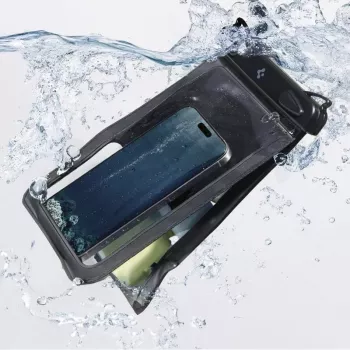 SPIGEN A603 Universāls Ūdensnecaurlaidīgs Maciņš Melns