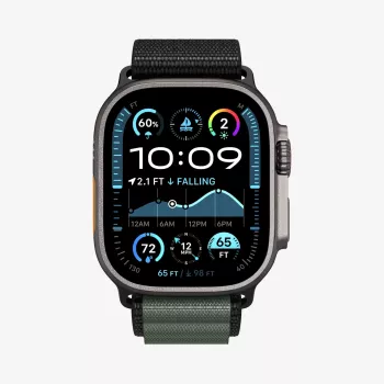 Spigen Rugged Armor Pro WBF1 siksniņa Apple Watch 44/45/46/49mm melna/zaļa