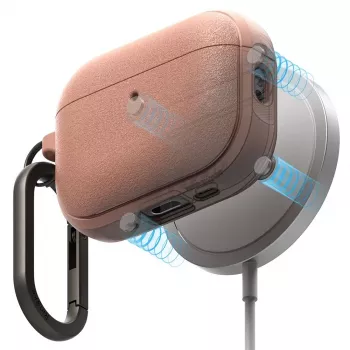 Ringke Onyx Magnetic maciņš Apple AirPods Pro 3, saderīgs ar MagSafe, ar karabīni, Constant Coral krāsā