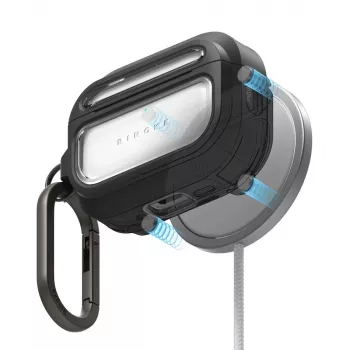 Ringke UX Magnetic maciņš Apple AirPods Pro 3, saderīgs ar MagSafe, ar karabīni, caurspīdīgs