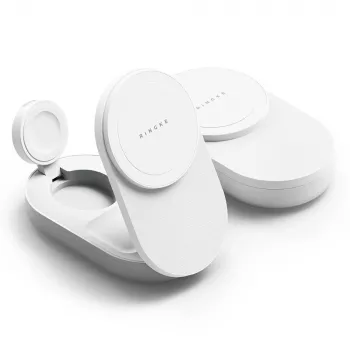 RINGKE 3-in-1 Magnetic MagSafe Wireless Folding Charger 25W Qi2 White