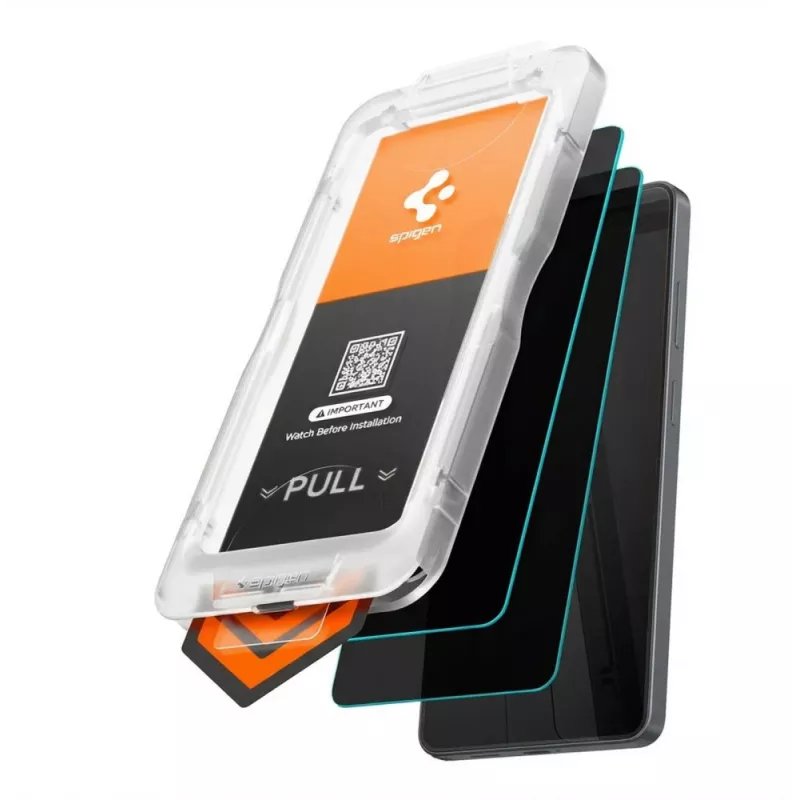 Spigen Glas.TR EZ Fit Pro AC HD rūdītā stikla ekrāna aizsargplēve Samsung Galaxy S26, 2 gab., melna