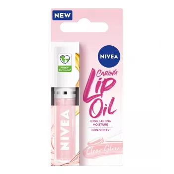 NIVEA Caring Lip Oil Clear Glow Mitrinoša lūpu eļļa 5.5 ml