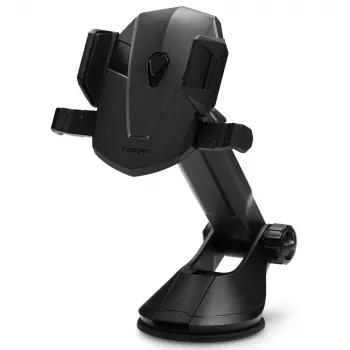 Spigen Car Mount Holder TS35 Kuel Series - Universāls viedtālruņa turētājs automašīnai ar piesūcekni, teleskopisko roku, 360° rotāciju, melns