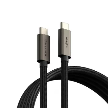 RINGKE USB 3.2 Gen 2x2 Type-C kabelis PD 240W 100cm Melns