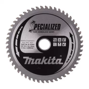 Makita Specialized B-47064 ripzāģa asmens alumīnijam, 150 x 20 mm, 52 zobi