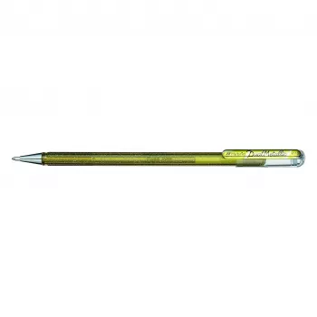 Pentel Hybrid Dual Metallic Gēla pildspalva - Zelts - 1.0 mm - Ar vāciņu