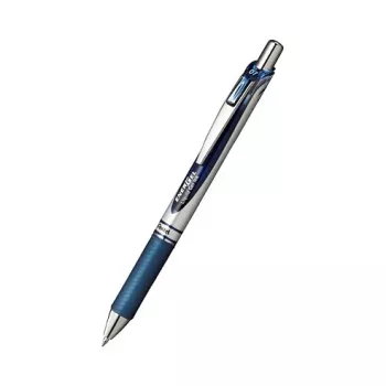 Pentel EnerGel XM izvelkamā gēla pildspalva - zila tinte - īpaši smalks 0,35 mm - zils korpuss - sudraba klipsis