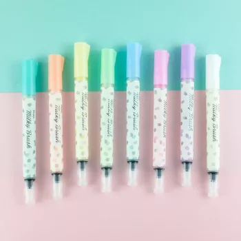 Pentel Milky Brush Pen White - Necaurspīdīgs pigmenta tintes otas pildspalva kaligrāfijai, burtu zīmēšanai, ilustrācijai, amatniecībai, kartīšu veidošanai