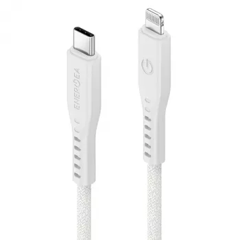 ENERGEA Flow USB-C to Lightning kabelis 1.5m Balts 60W 3A PD Ātrā uzlāde MFi
