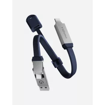 ENERGEA Sheath Key 2-in-1 USB-C uz USB-C/USB-A kabelis 15cm Zils 60W 480Mbps