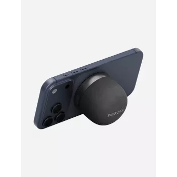 ENERGEA MagAudio Go Plus Qi MagSafe portatīvais Bluetooth skaļrunis ar siksnu, Graphite