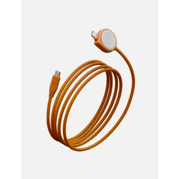 ENERGEA Flow Duo Watch 2-in-1 USB-C to USB-C + Apple Watch Lādētājs 480Mbps 60W 1.5m Oranžs