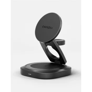 ENERGEA Alumag GYRO 360 Rotējošs Qi2 Bezvadu Lādētājs 25W Salokāms Gunmetal