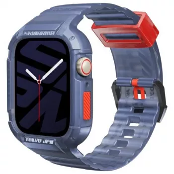 Skinarma Saido 2-in-1 Maciņš ar Integrētu Siksniņu Apple Watch 45/44mm Tumši Zils