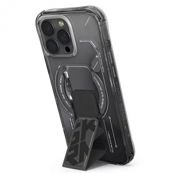 SKINARMA Helio iPhone 16 Pro 6.3 collu magnētiskā uzlāde + satvēriena statīvs maciņš melns