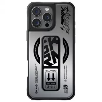 SKINARMA Kira Kobai iPhone 16 Pro 6.3 collu magnētiskā uzlādes satvēriena statīva maciņš Chrome