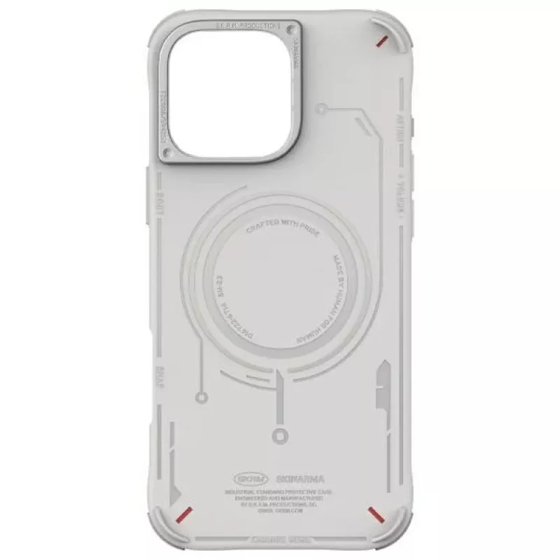 SKINARMA Mecha Case for iPhone 16 Pro 6.3 inch Magnetic Charging Light Grey